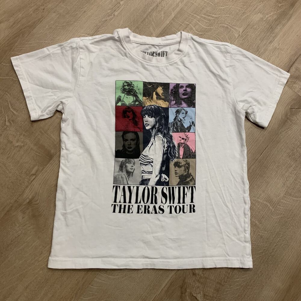 Taylor Swift The Eras Tour 20023 T-Shirt Youth Girls Medium M White Double Sided